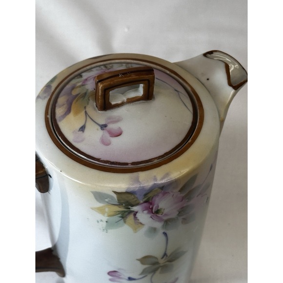 Antique Nippon Chocolate‎ Pot Handpainted Gold Embossing Rare Late 1800's - Picture 7 of 15